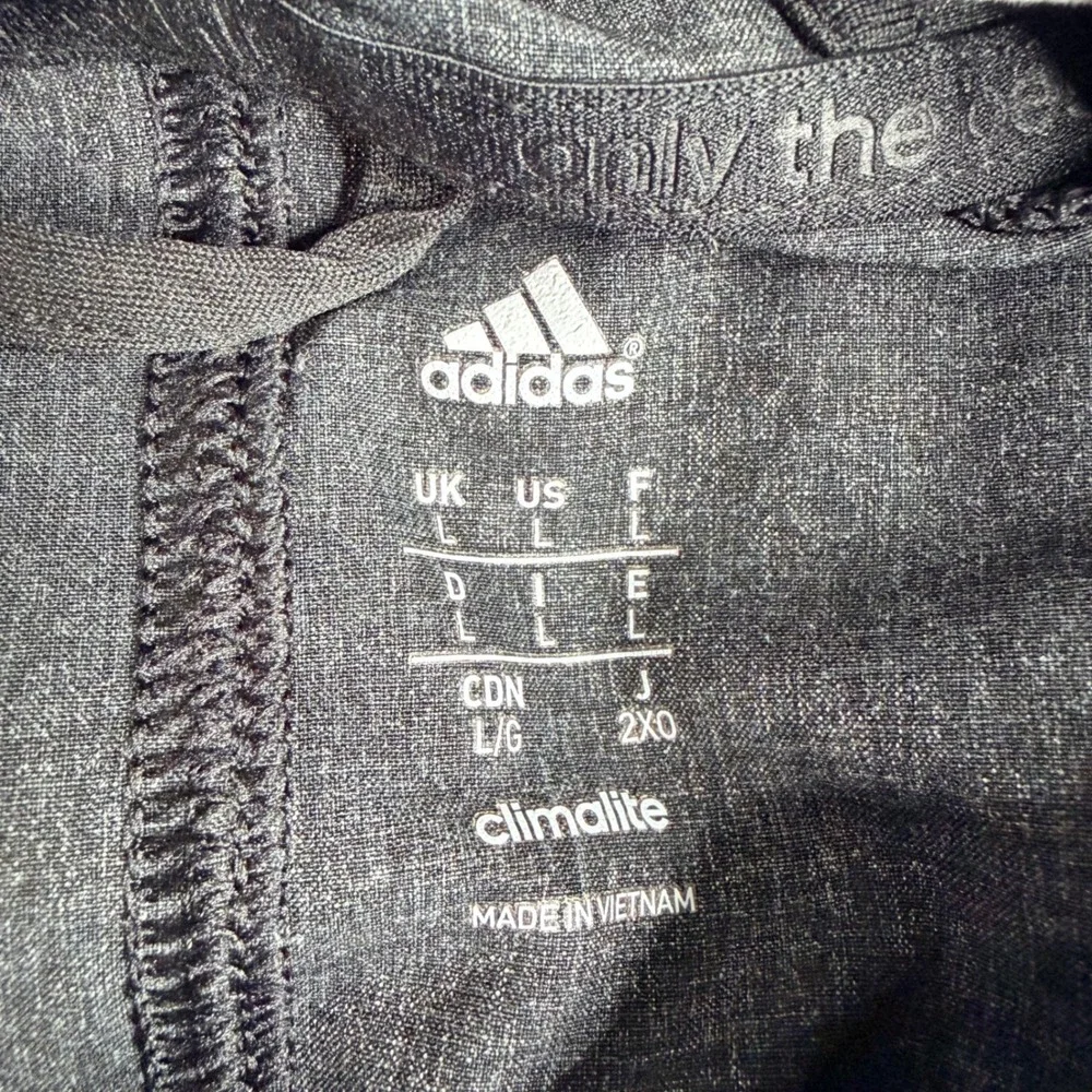 Adidas Climalite Mens Large Short Sleeve Hoodie Gray Heather Activewear